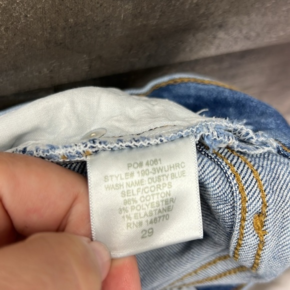 Re/Done Originals High Rise Ankle Crop Jeans in Dusty Blue - Picture 10 of 12